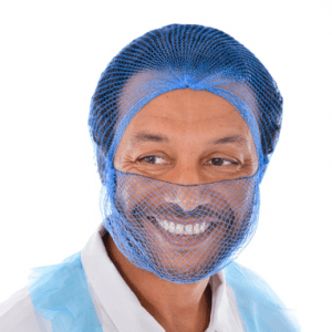 CP White Nylon Beard Net Facial Hair Cover
