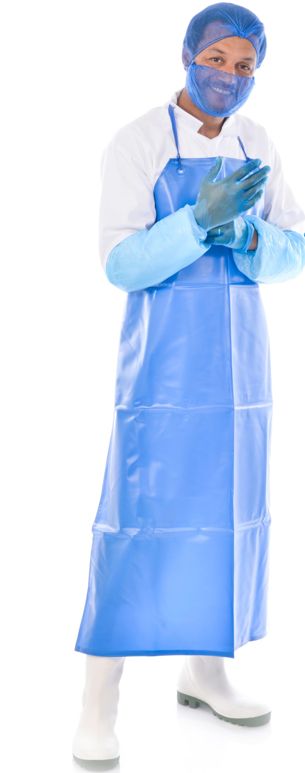 plastic aprons and gloves